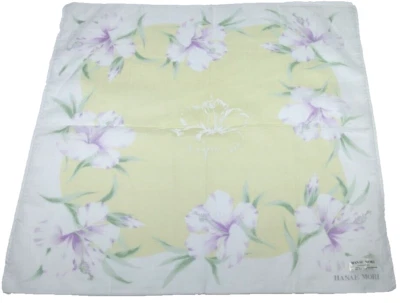 Pañuelo Hanae Mori Hankie Colores Claros Vintage Floral Blanco Algodón NUEVO ANTIGUO Foto 1 de 4