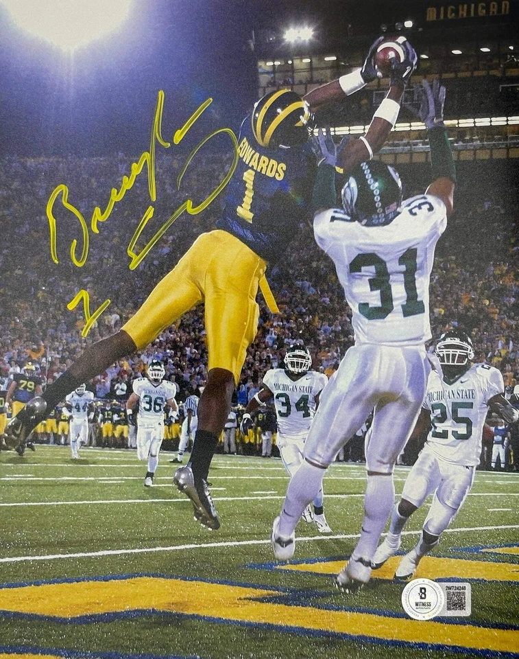 Braylon Edwards Autographed 8x10 Michigan Wolverines Photo Beckett CoA - Image 1 of 1