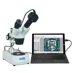 Microscopio estéreo binocular estudiante de doble luz OMAX 20X-40X-80X + cámara de 1,3 MP - Imagen 1 de 9