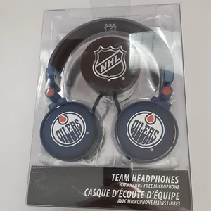 NHL Edmonton Oilers Team Headphones w/ Hands Free Microphone Officially Licensed - Picture 1 of 4