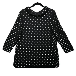 Talbots Woman Sweater Jumper Womens X 14 16 Large Black Polkadot Preppy Retro - Picture 1 of 11
