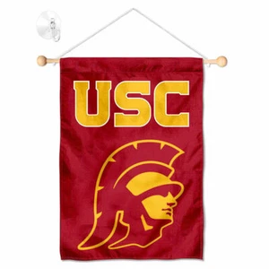 Southern Cal USC Trojans Trojan Head Mini Window Banner Hanging with Suction Cup - Picture 1 of 6