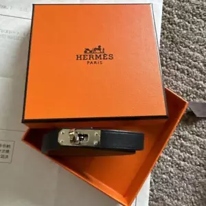 HERMES Mini Kelly Bracelet Black From Japan - Picture 1 of 5