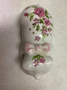 Rare Vtg 1978 Avon Pig Porcelain Sachet Flowers Hand Decorated-Sachet aroma - Picture 1 of 6