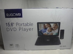 PJGCWB 15,6" Lettore DVD Portatile USB SD Slot Telecomando AV-In & Out 3734 - Foto 1 di 12