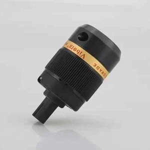 Viborg Pure Copper Gold Plated Figure 8 IEC C7 Mains Power Plug Female Connector - Picture 1 of 4