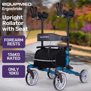 EQUIPMED Upright Rollator Walker with Forearm Support Rests Mobility Aid - Picture 1 of 11
