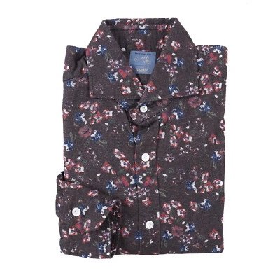 Barba Napoli Floral Print Soft Brushed Flannel Cotton Shirt M (Eu 40) NWT - Image 1 of 4