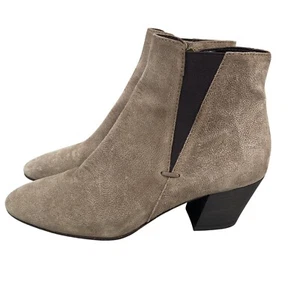 AQUATALIA Ankle Boot Woman 7 Brown Italian Designer Leather Chelsea Old Money - Picture 1 of 10