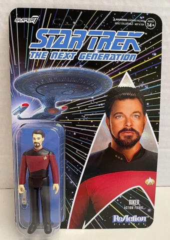 Super 7 Star Trek the Next Generation 4" Riker Action Figure MOC ReAction 2021 Cover