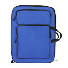 14.2" x 19.3" Art Portfolio Bag Backpack, Drawing Organizer, Dark Blue