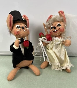 Vintage 2003 Annalee Mobilitee Dolls Macy’s Exclusive Bride & Groom Mice Mouse - Picture 1 of 11