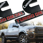 2x New Cummins Turbo Diesel Nameplate Emblem Badge Matte Black For Ram 2500 3500