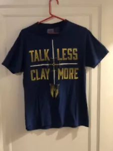 Maglia WWE Drew McIntyre Talk Less Clay More Medium M Claymore Blu - Foto 1 di 11