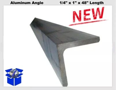 Алюминиевый угол 1/4 дюйма длина 1 дюйм x 4 фута неполированный сплав 6061 90 градусов запас - Изображение 1 из 4
