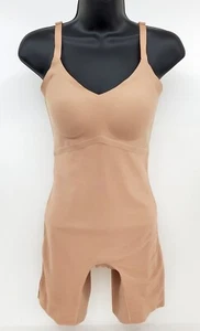HoneyLove Women's Mid-Thigh Shaping Built-In Bra Superpower Bodysuit Sand NWT - Picture 1 of 11