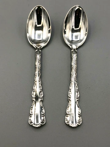 Louis XV by Birks pair of Demitasse Spoons 4" - Sterling Silver Cover
