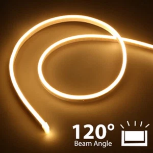 110V Neon LED Strip Light Flexible Tape Lights Rain-Proof 2835 120LEDs/M - Picture 1 of 23