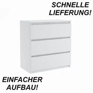 Kommode mit 3 Schubladen Sideboard weiß Anrichte holz Möbel Schubladenschrank - Bild 1 von 9