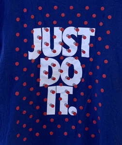 NIKE Just Do It Polkadot Short Sleeve Women’s T-Shirt Size L - Picture 1 of 6