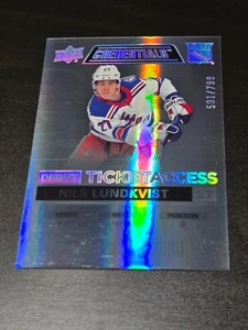 2021-22 UD Credentials Nils Lundkvist DEBUT TICKET #/799 New York Rangers NHL - Picture 1 of 1