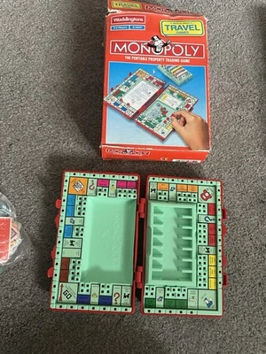 Monopoly Games Mini Travel Board Game VGC Waddingtons  - Image 1 of 4