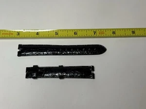 NEW AUTHENTIC CARTIER BLACK alligator LEATHER STRAP BAND 16MM X 14MM - Picture 1 of 9