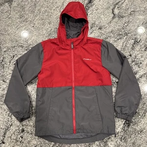 Eddie Bauer Jacket Youth Size Large 14/16 Red Gray Full Zip Outer Shell Only - Picture 1 of 13