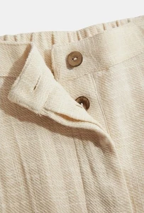 Free People OB1715096 Cotton Ecru Textured Wide Leg Pants XS Button Fly New NWOT - Picture 1 of 10