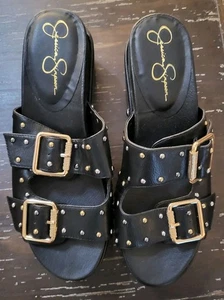 Jessica Simpson Cyriss 2 Women's Studded Buckled Platform Wedge Sandals EUC - Picture 1 of 6