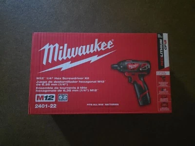 Milwaukee 2406-22 M12 Hex 2 Speed Cordless Screwdriver Kit - Red - Image 1 of 3