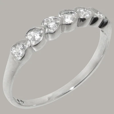Solid 925 Sterling Silver Natural Diamond Womens Eternity Ring - Sizes J to Z - Image 1 of 4