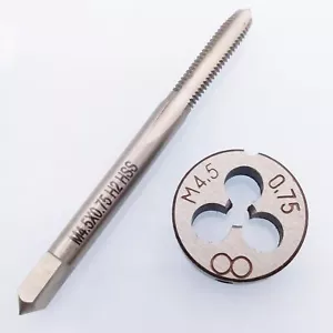 HSS M4.5 x 0.75mm Plug Tap & M4.5 x 0.75mm Die Metric Taper Thread Right Hand - Picture 1 of 7