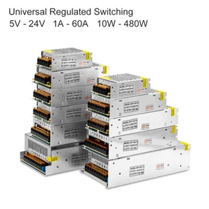 5V/12V/24V DC LED Leisten TRAFO Transformator Treiber Netzteil 1A-60A 10-480Watt - Bild 1 von 25
