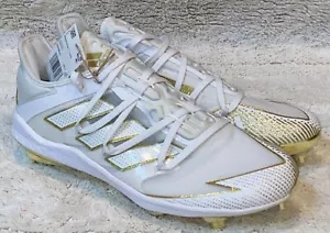 ADIDAS Adizero Afterburner 7 White Gold Baseball Metal Cleats Mens Youth 6.5 7 - Picture 1 of 11