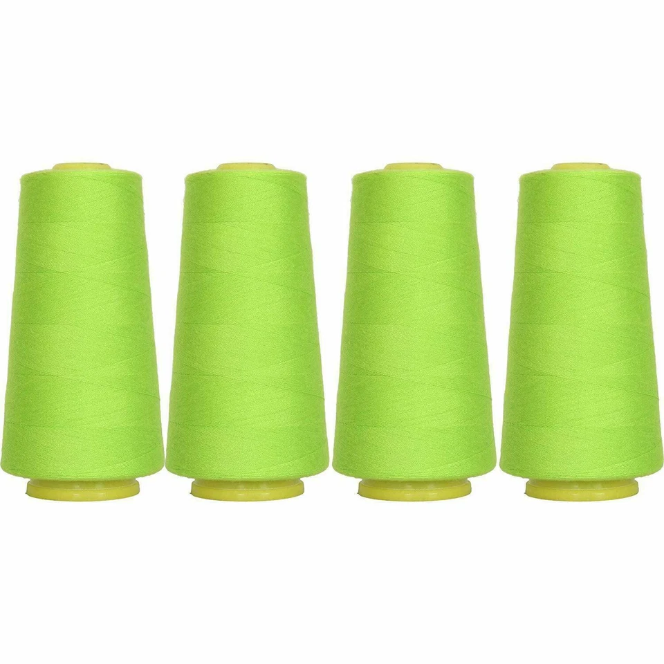 4 BIG CONES LIME GREEN SEWING THREAD 2750 YD TEX 27 40S/2-THREADART - Image 1 of 4
