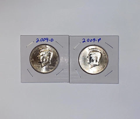 2009 P&D KENNEDY HALF DOLLAR Set (2 COIN SET) GEM Quality Cover