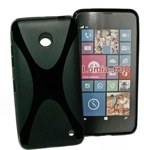 X-Rubber Silikon TPU Cover Case Schwarz für Nokia Lumia 630 + Displayschutzfolie - Picture 1 of 10