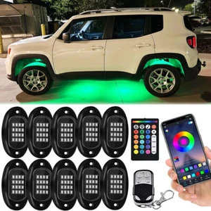 10 cápsulas LED RGB luces de roca todoterreno debajo de la carrocería música para Jeep Renegade 2015-2024 - Imagen 1 de 17