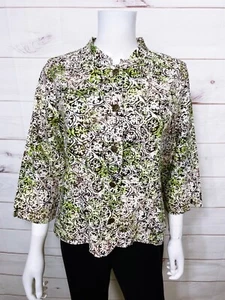 Christopher & Banks Petite Womens Jacket Size PL Multicolor Linen & Rayon - Picture 1 of 8