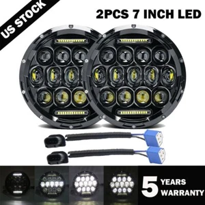 Par de faros redondos LED de 7 pulgadas para Suzuki Samurai SJ410 DRL haz alto x2 - Imagen 1 de 12
