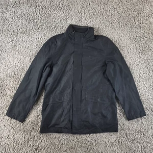 Gant Jacket Mens Medium Double Jacket Black Coat Windbreaker Fleece R1-19 - Picture 1 of 12