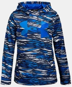 Under Armour Storm printed patterned blue hoodie sweatshirt NWT girls' XS YXS - Picture 1 of 1