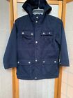 Polo Ralph Lauren Jacket Boy's 7 Navy Full Zip  Hooded Pockets Unlined Cotton