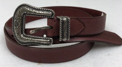 Women's Lucky Brand Maroon Western Buckle Belt Large - Image 1 of 2
