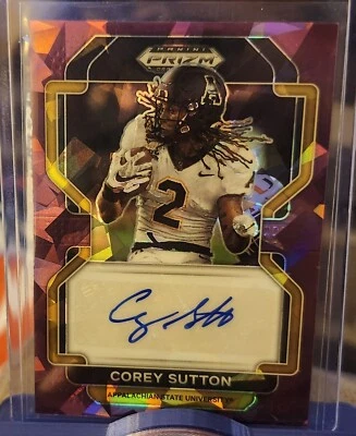 2023 Panini Prizm Draft Picks Corey Sutton Auto Purple Cracked Ice 65/99 - Image 1 of 4