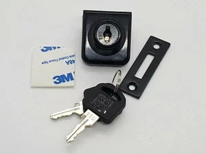 Black Finish Glass cabinet display locks, no drill, 1/4" thick glass - Picture 1 of 8