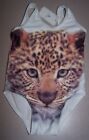Nwt Baby Gap White One Piece Lined Leopard Cat Swim Suit Sz 0-6 Months Upf 40+