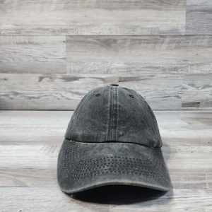 Schwarze leere Canvas Outdoor Mütze Kappe Erwachsene Herren verstellbarer Riemen hinten Papa Wear  - Bild 1 von 9