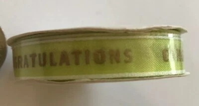 CINTA DE FELICITACIONES VERDE CLARO (1 rollo) Casado•Baby Shower•Celebración•Fiesta Foto 1 de 4